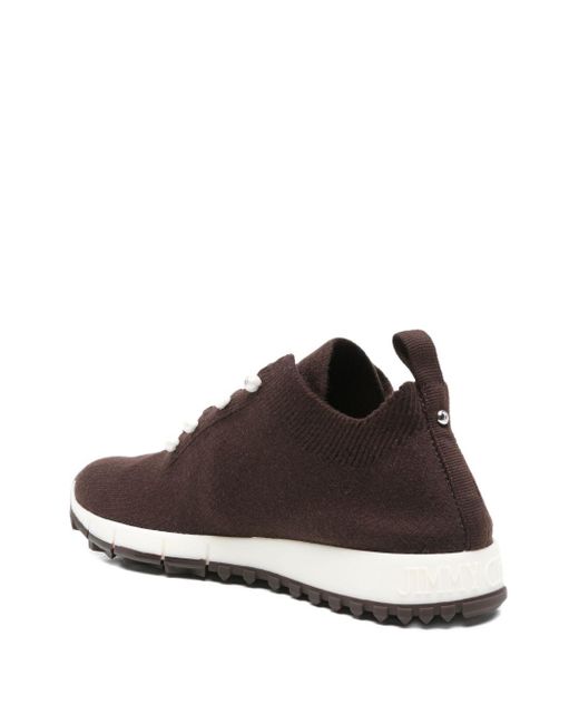 Jimmy Choo Brown Gestrickte Veles Sneakers