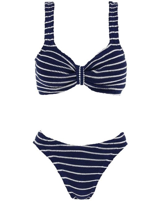 Hunza G Blue Striped Bonnie Bikini Set