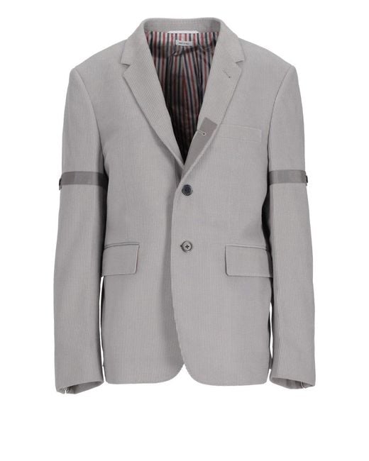 Thom Browne Gray Fit 1 Sb S/C (Classic) W/Gg Armband And Front Placket