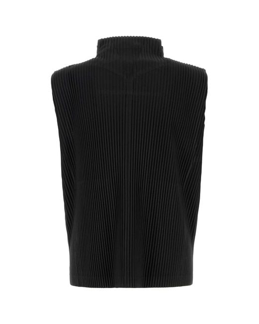 Homme Plissé Issey Miyake Black Homme Plisse' Issey Miyake Polyester Vest for men