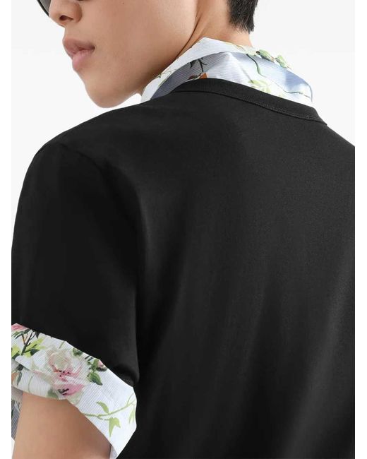 Dolce & Gabbana Black Cotton T Shirt With Logo Plaque