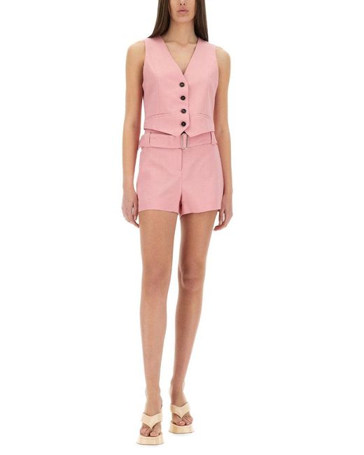 MSGM Pink Belted Shorts