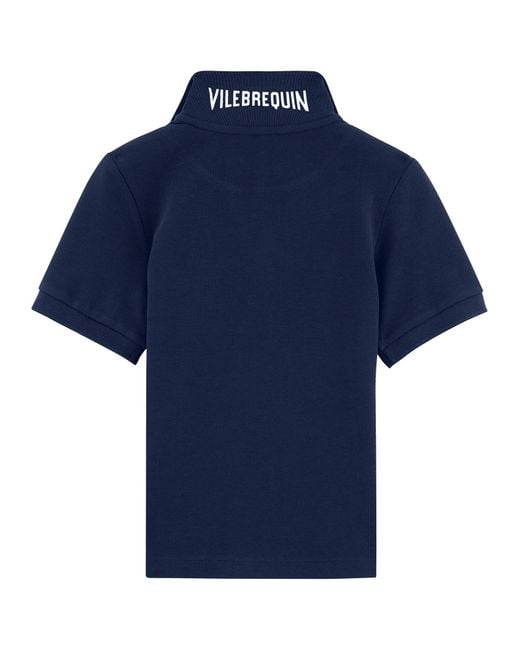 Vilebrequin Blue Organic Cotton Polo Shirt With Logo