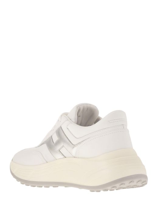 Hogan White Hi-Fi Trainers With Side H