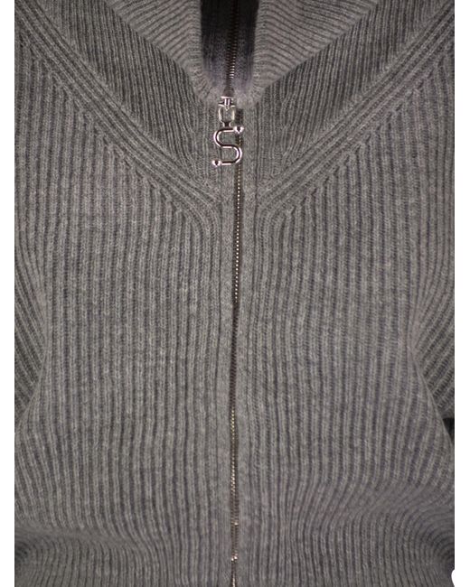 Sportmax Gray Calipso Wool And Cashmere Cardigan