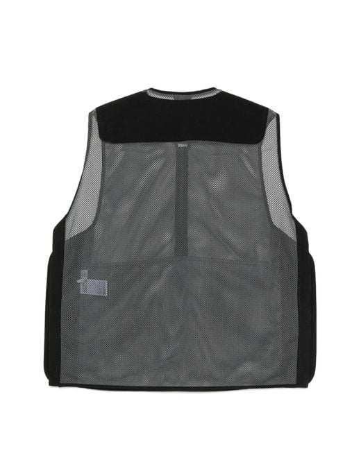 Goldwin Black Tonalith Mesh Half Zip Vest