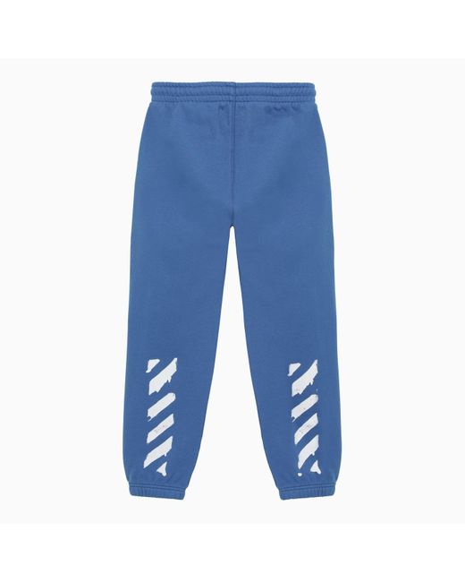 Off-White c/o Virgil Abloh Blue Off Jogging Trousers With Paint Graphic Pattern for men