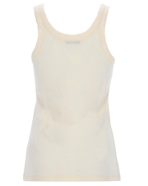 Lemaire White Solid Round Neck Top