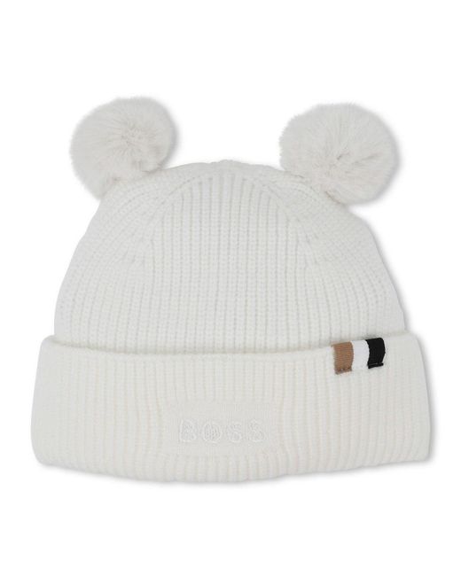 Boss White Hat Set With Slippers