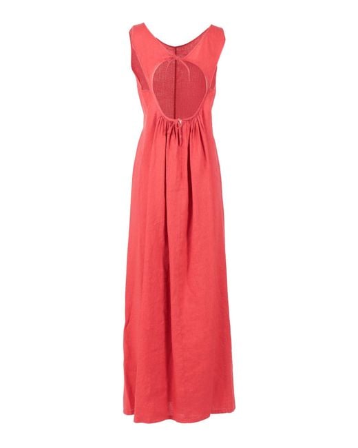 Aspesi Red Open-Back Sleeveless Dress
