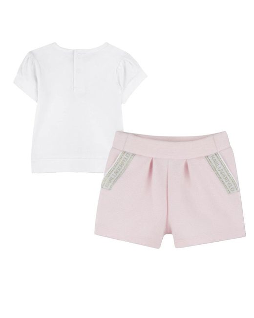Karl Lagerfeld Pink T Shirt With Shorts Set