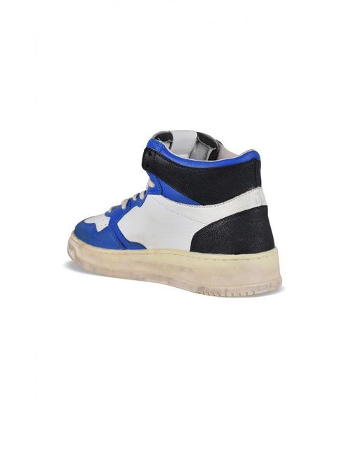Autry Blue Super Vintage Mid Sneakers for men