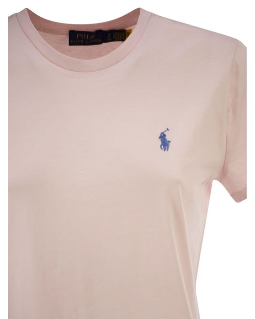 Polo Ralph Lauren Pink Classic-Fit Crew Neck T-Shirt