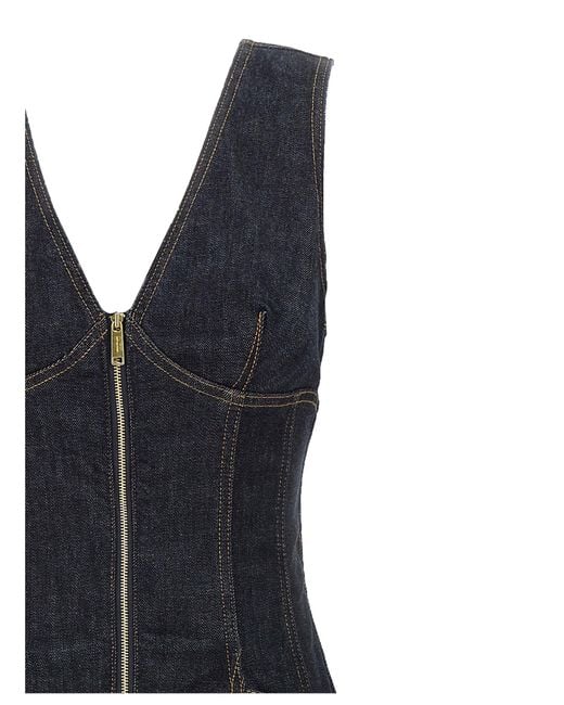Self-Portrait Blue Denim Midi' Dress