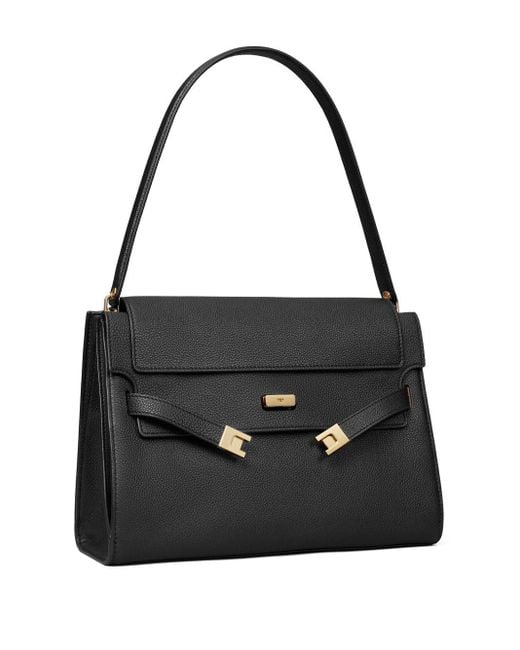 Tory Burch Black Lee Radziwill große Lederhandtasche