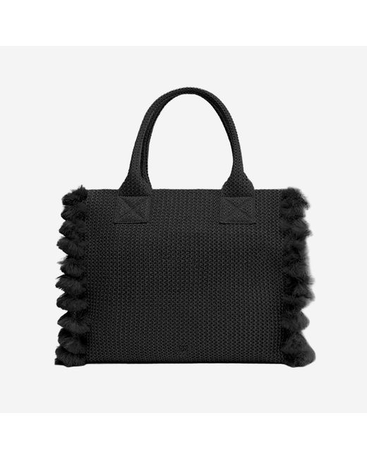 Pinko Black Shopping Bag Raffia
