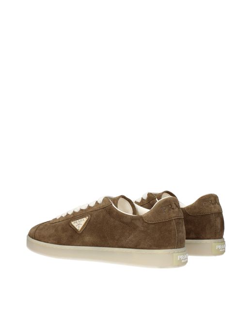 Prada Brown Suede Sneakers/Cigar for men