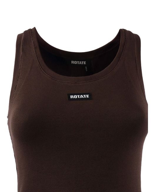ROTATE BIRGER CHRISTENSEN Brown Adanne Tank Top