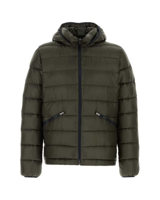 Herno Green Nylon Down Jacket for men