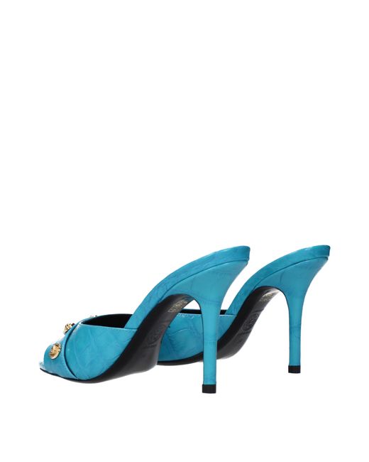 Versace Blue Sandals Leather And Ice