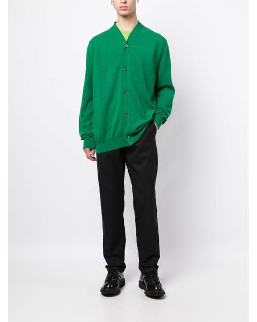 Comme des Garçons Green Cardigan Knit Clothing