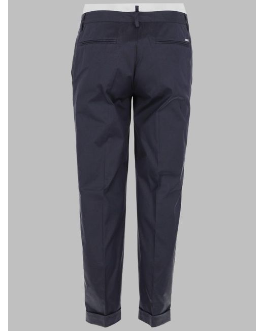 DSquared² Blue Cotton Trousers — Elastane