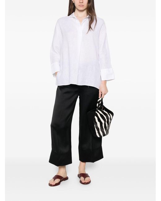 Trame Auree White Linen Blouse