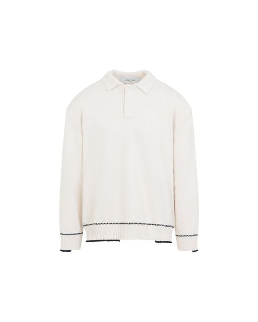 Golden Goose Deluxe Brand White Rindley Knit Polo for men