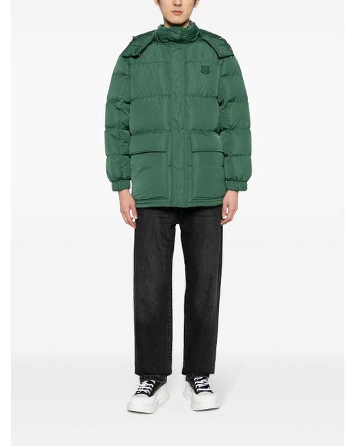 Maison Kitsuné Green Hooded Puffer for men