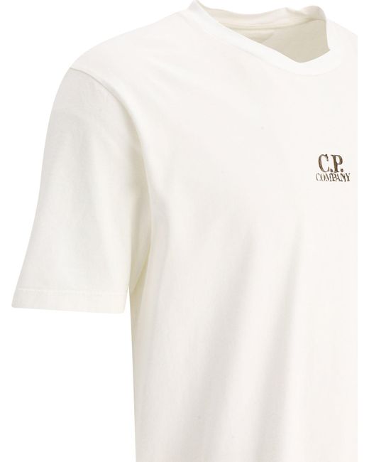 C P Company C.p. Bedrijf "24/1 Drie Kaarten" T -shirt in het White voor heren
