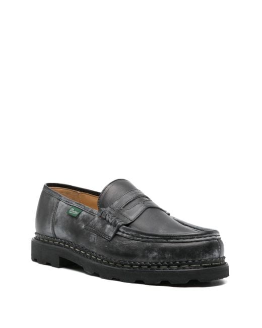 Paraboot Black Reims Leather Loafers
