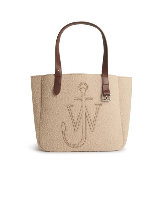 J.W. Anderson Natural Jw Anderson Belt Tote Boiled Wool Shoulder Bag
