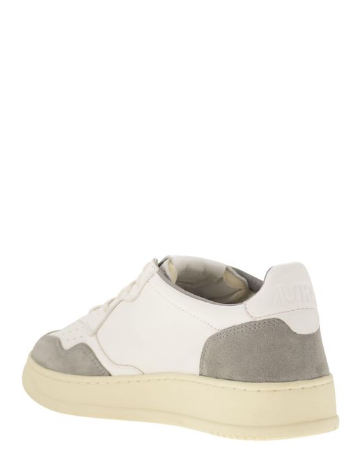 Autry Medaillewinnaar Low Sneakers In Goatkin En Suede in het White voor heren