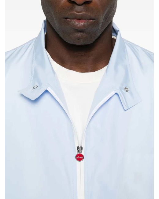 Kiton Blue Jacket With Zip Pocket for men