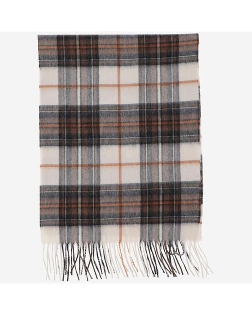 Alex Begg Gray Cashmere Scarf With Check Pattern for men