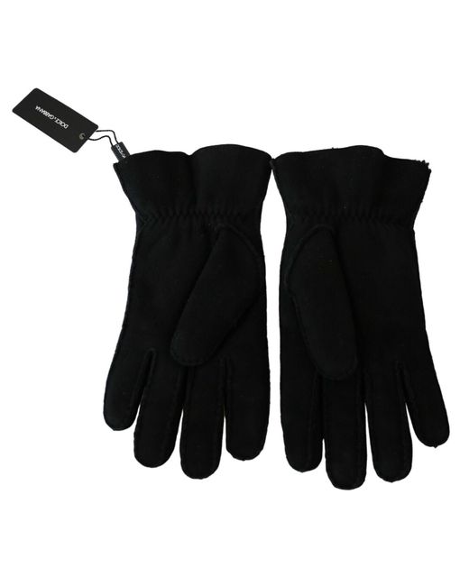 Guantes de manopla de motociclista de cuero negro Dolce & Gabbana de hombre  de color Negro | Lyst