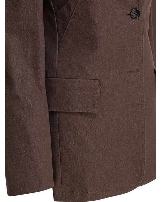 Blazer de algodón con efecto denim de Max Mara de color Brown
