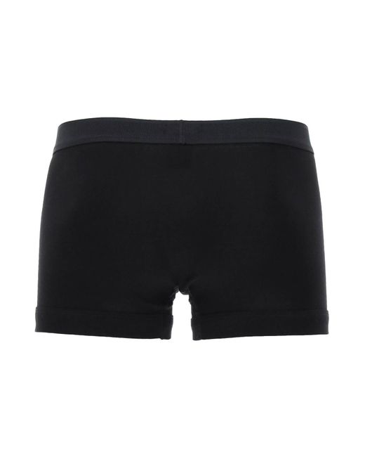 Tom Ford Black Cotton Boxer Briefs With Logo Band