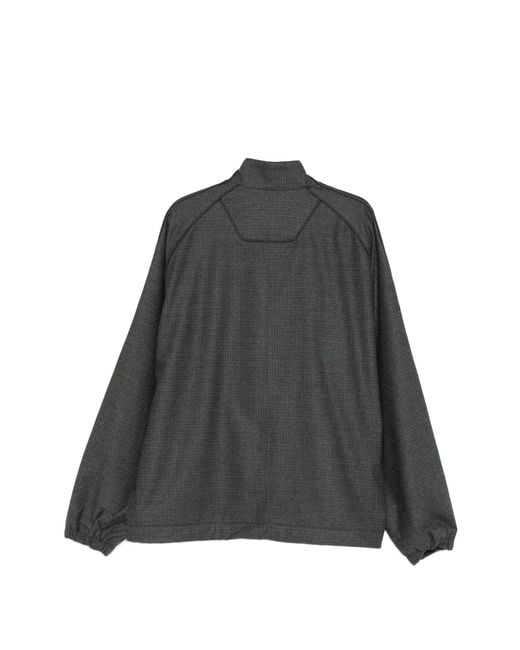 Juun.J Black Wool Track Zip Up Top