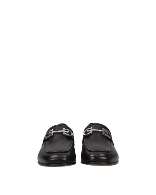 Ferragamo Black Giove Moccasins Leather