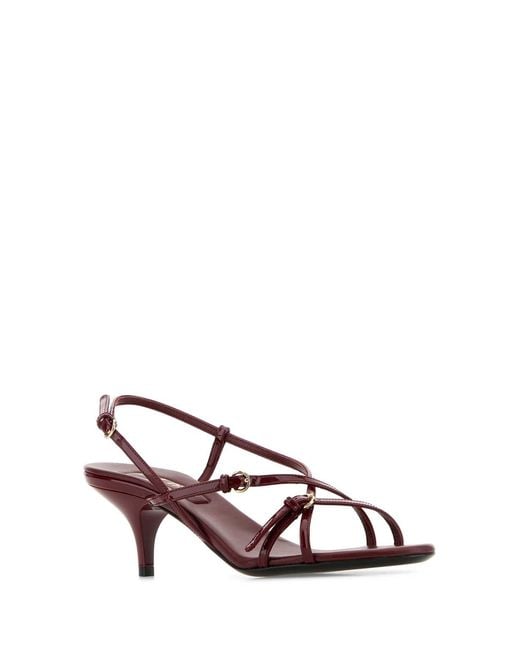 Miu Miu Purple Tyrian Leather Sandals