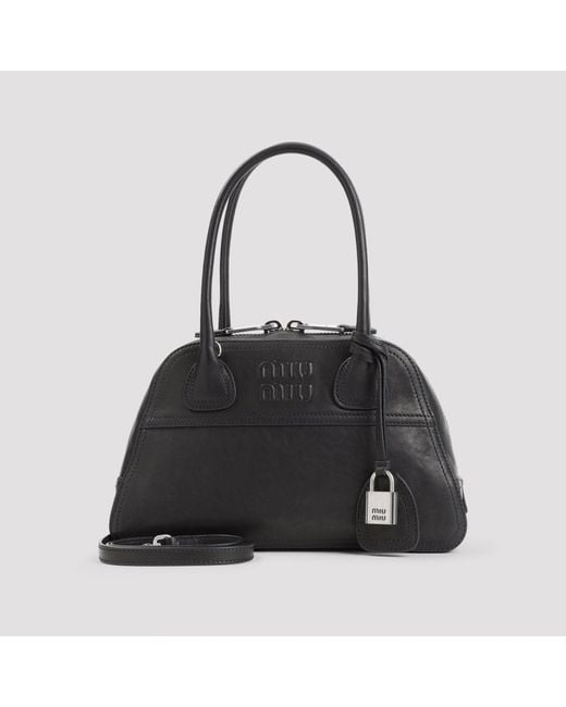 Miu Miu Black Vivian Nappa Shoulder Bag