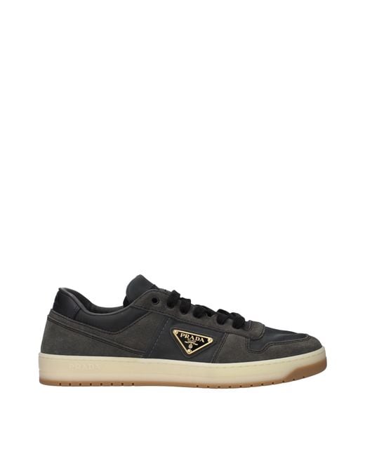 Prada Black Sneakers Downtown Suede/Hematite for men