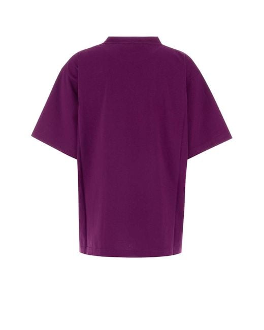 Balenciaga Purple Graphic Crew Neck T-Shirt