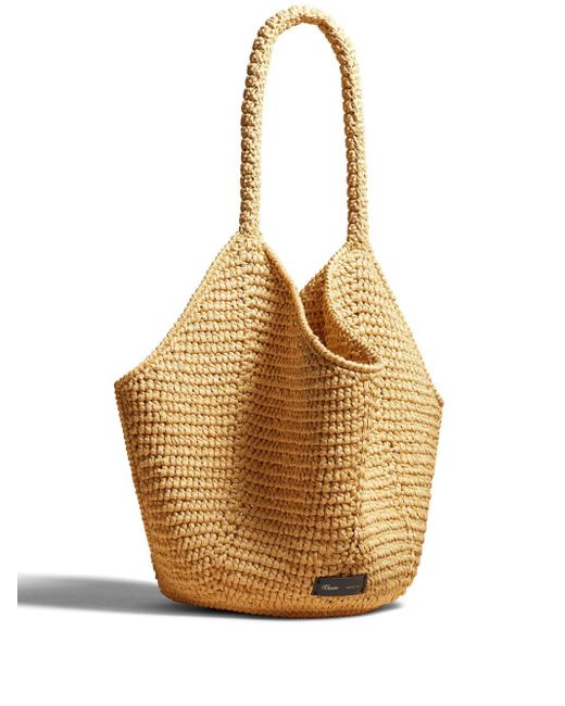 Khaite Lotus Medium Rafia Tote in het Metallic
