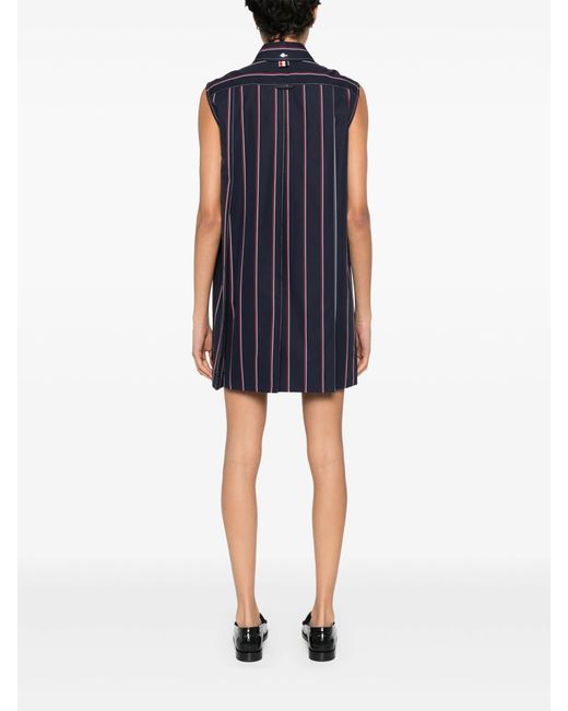 Thom Browne Black Rwb-Stripe Shirt Dress