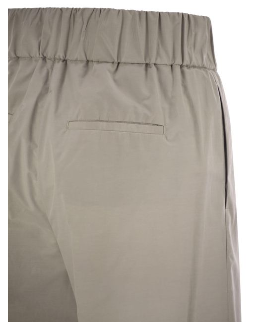 Peserico Gray Hosen in leichten technischen Baumwoll -Leinwand