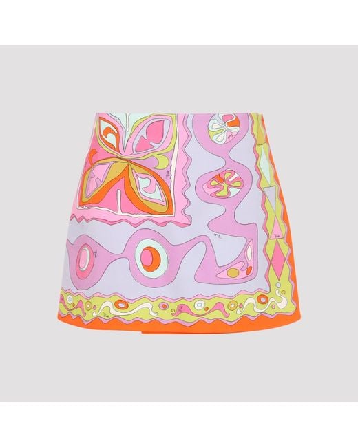 Emilio Pucci Pink Silk Twill Skirt
