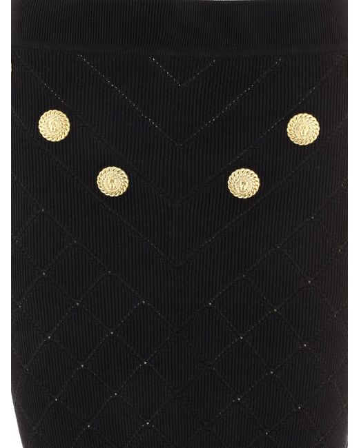 6 boutons jupe Balmain en coloris Black