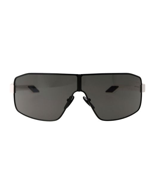Prada Linea Rossa Black Geometrical Metal Sunglasses for men